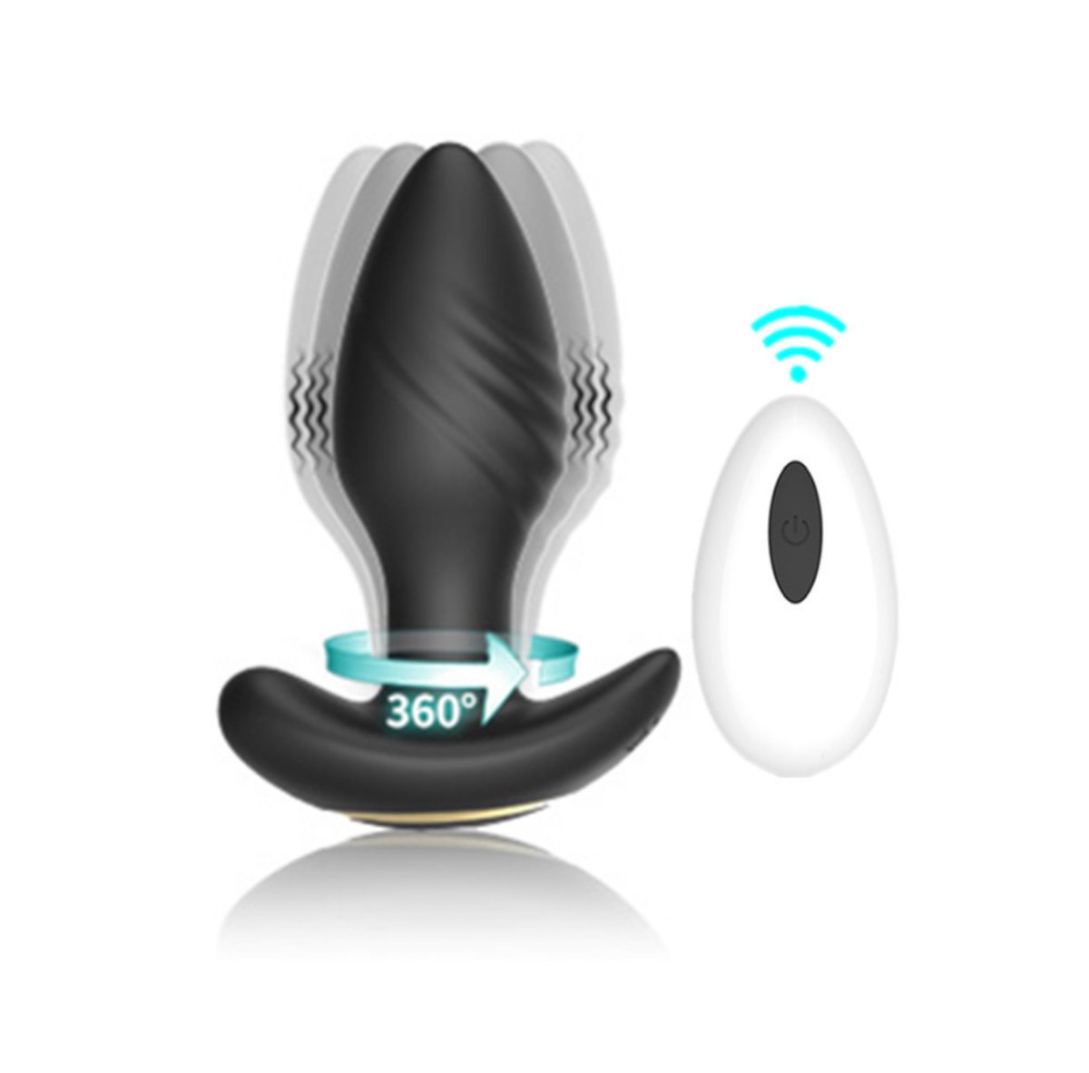 Remote controlled 360 Rotating And Vibrating Butt Plug