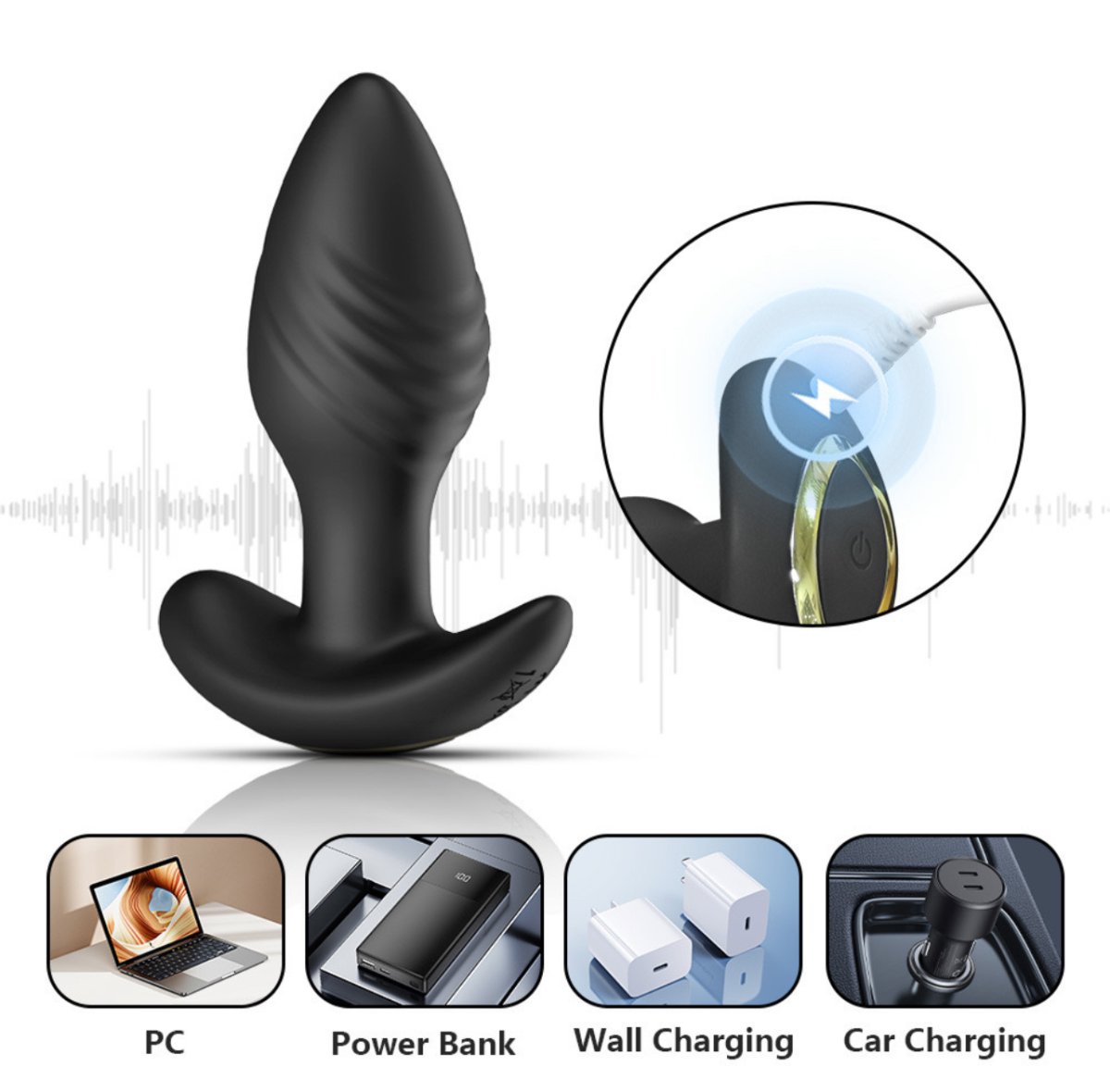 Remote controlled 360 Rotating And Vibrating Butt Plug
