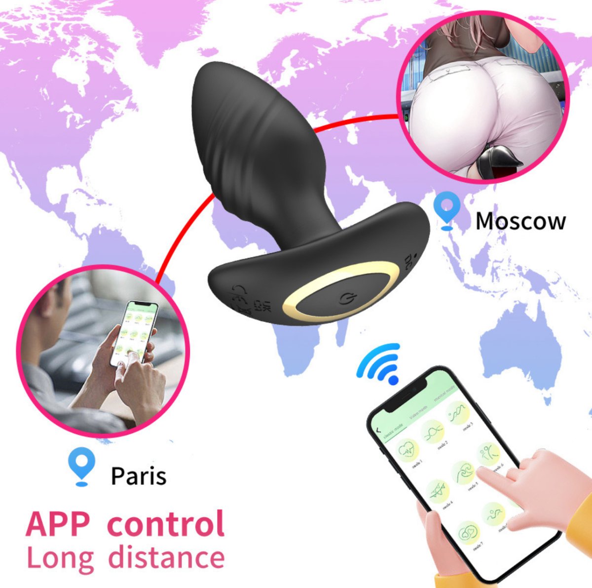 App Controlled 360 Rotating And Vibrating Butt Plug