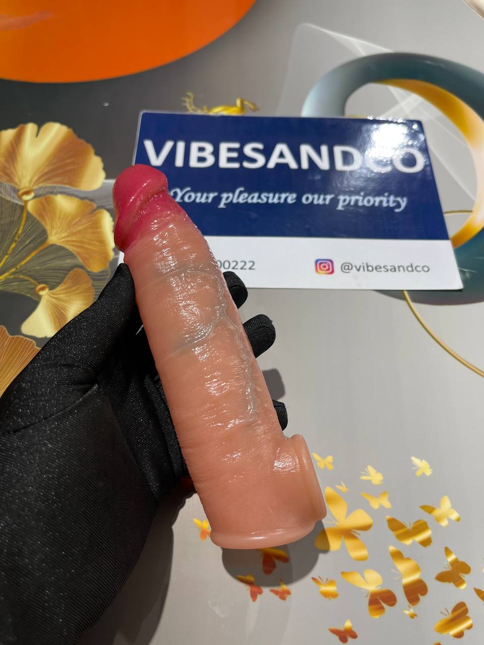Non-Vibrating, Flesh color Soft and Super Realistic Penis Sleeve with Cock Ring