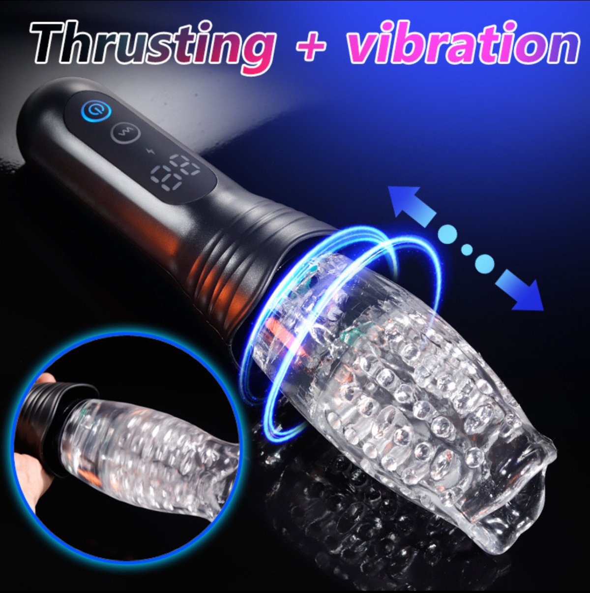 Thrusting, Vibrating and 360 Rotating Male Masturbator
