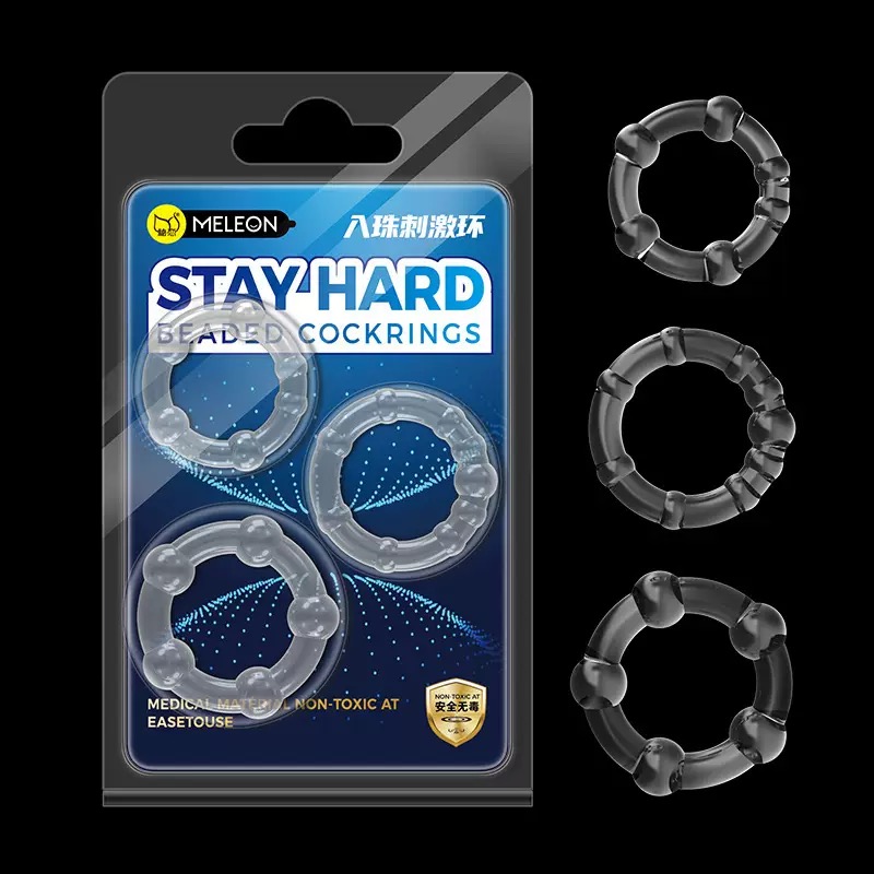 3pcs Non-vibrating Beaded Cockring