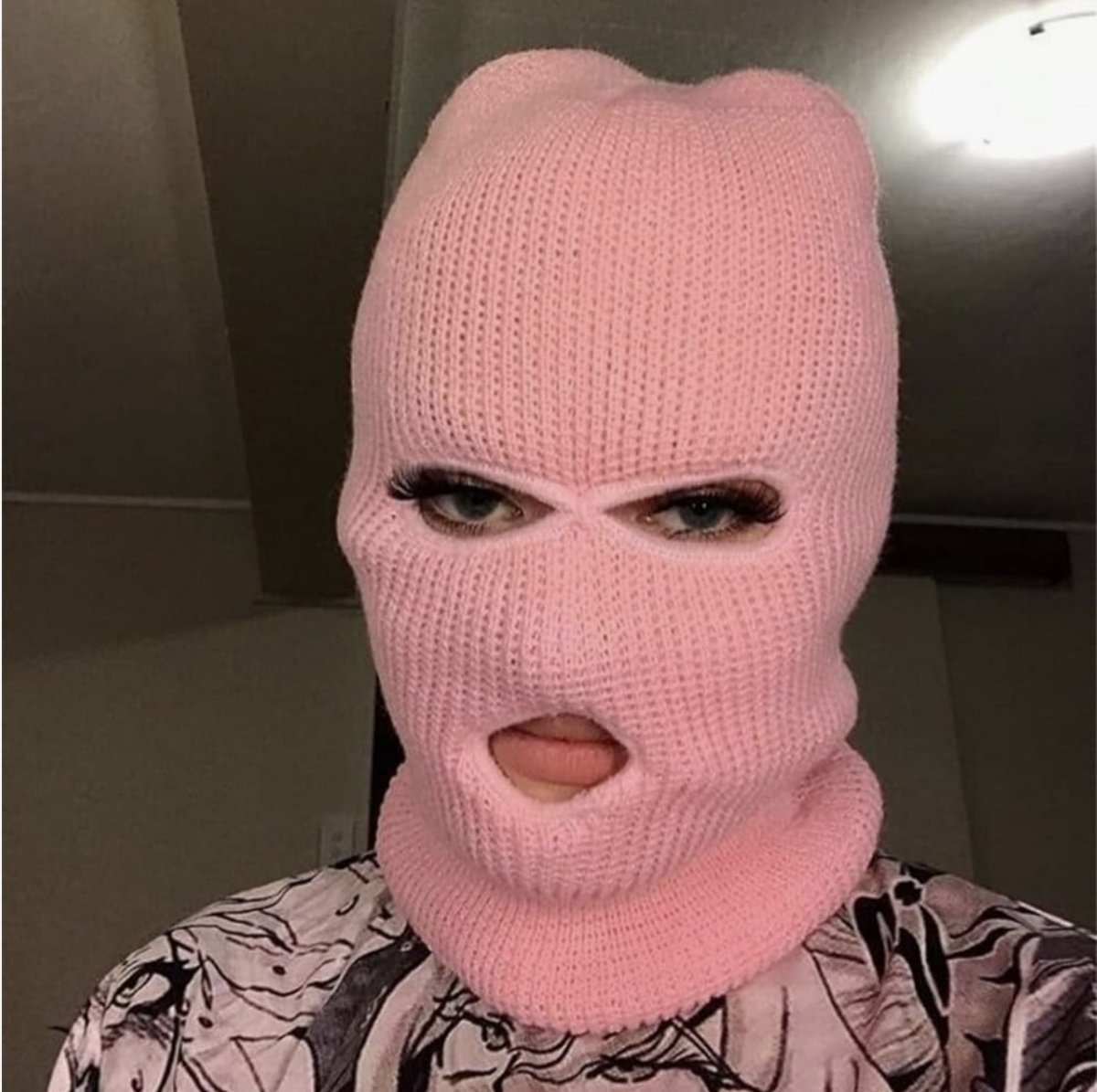3 hole, knitted, full face ski mask