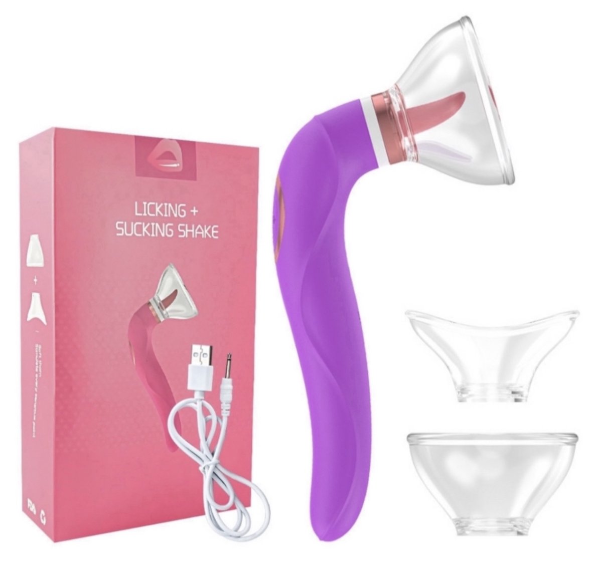 3 in 1 Sucking and Licking Vibrator with a Vibrating Handle